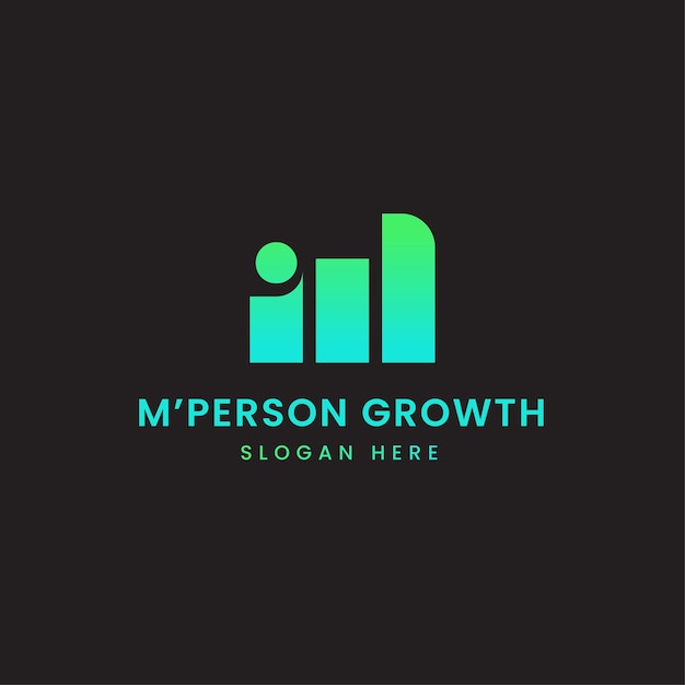 Vector letter m with growth logo design