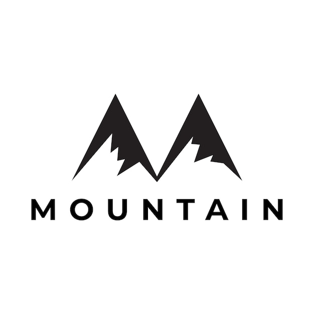 Vector letter m with mountain logo design