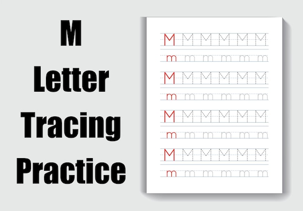 Letter m worksheet template design