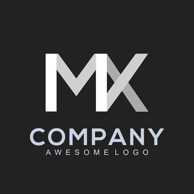편지 Mx 로고 디자인 템플릿 개념 회사