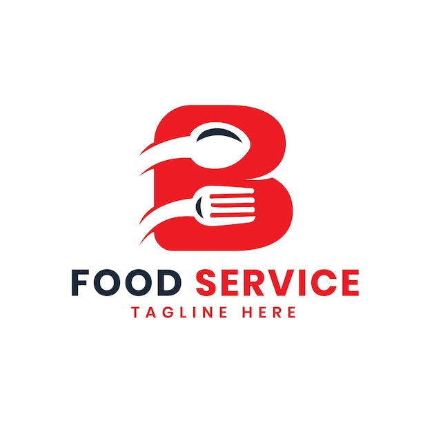 letter mark B monogram modern logo design for restaurant and food service