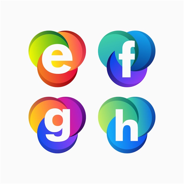 letter mark colorful logo design template