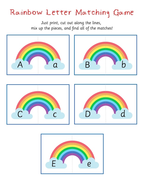 Letter-matching-spel alfabetische activiteit in hoofdletters en kleine letters voor kleuters en kleuters