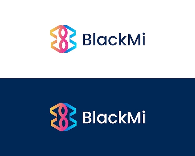 Lettera mb infinito concetto di design del logo di collegamento moderno