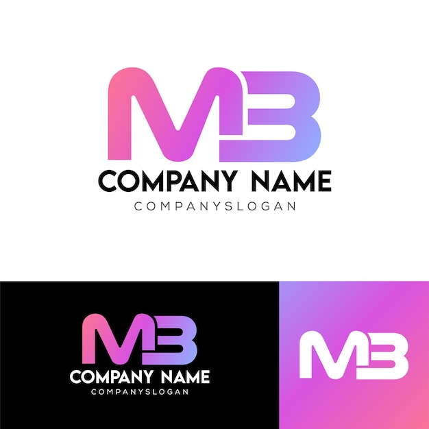 letter mb logo design vector