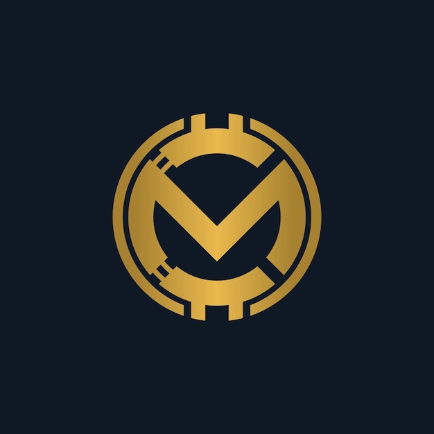 Буква MC или CM Coin Crypto Logo Идеи