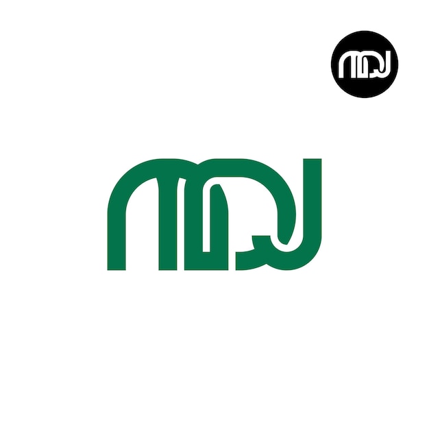 Vettore design del logo della lettera mdj monogram