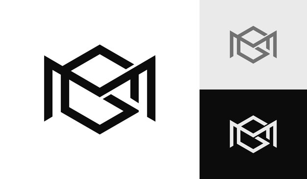 Letter MG initial hexagon monogram logo design