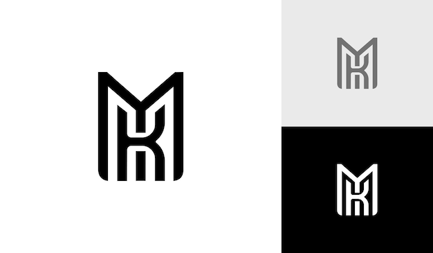 Letter MK initial monogram emblem logo design vector