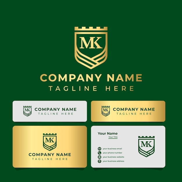 Letter MK Monogram Shield King Logo, geschikt voor elk bedrijf.