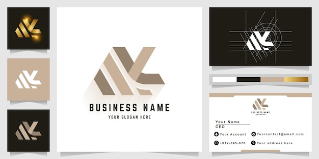 Letter MK or MY monogram logo with business card design