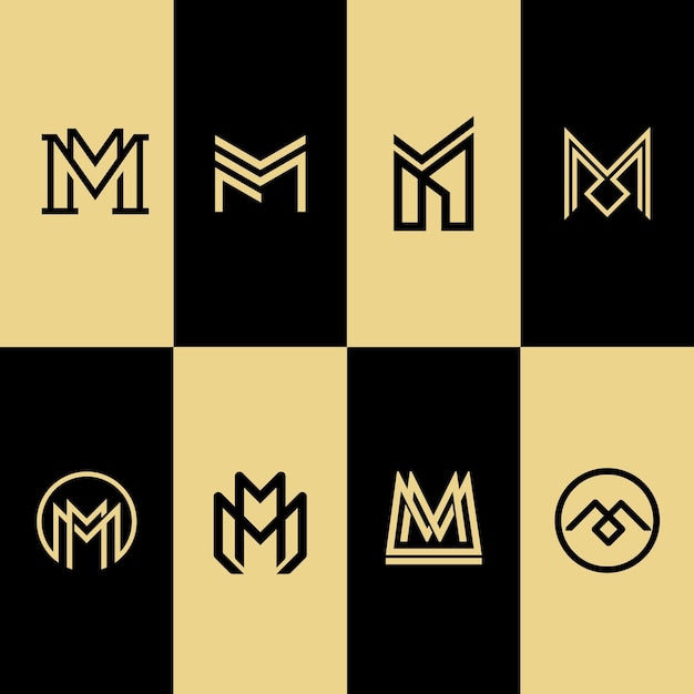 Letter M Logo Bundle MM Monogram Set