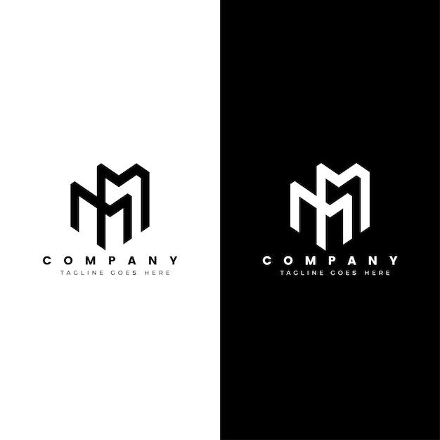 letter mm logo design template