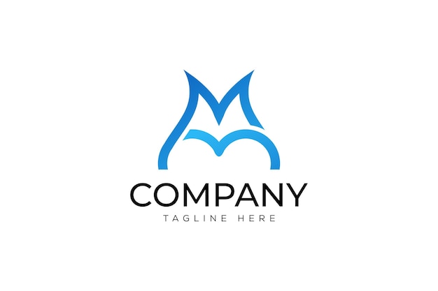 글자 mm 로고 터 디자인 템플릿