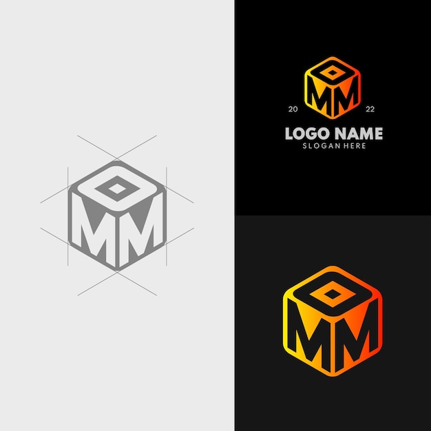 letter MMO logo ontwerpconcept voor gaming