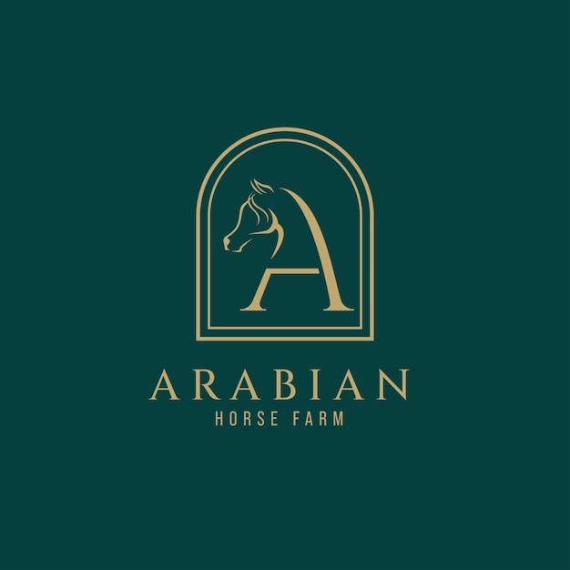 Vector letter a monogram arabian horse logo letter a monogram horse logo arabian horse logo