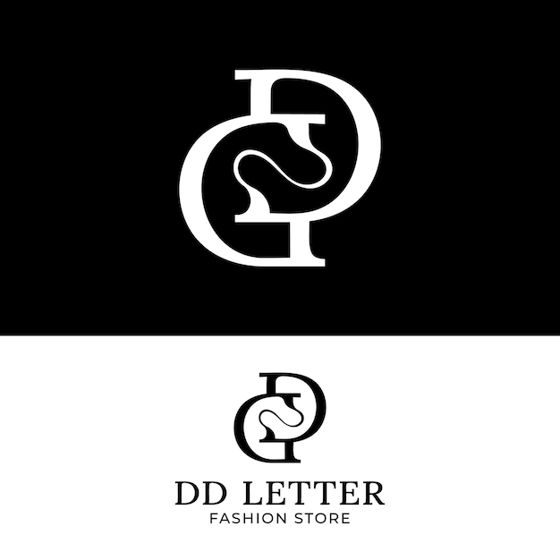 Lettera monogram d dd nel logo in stile semplice e moderno