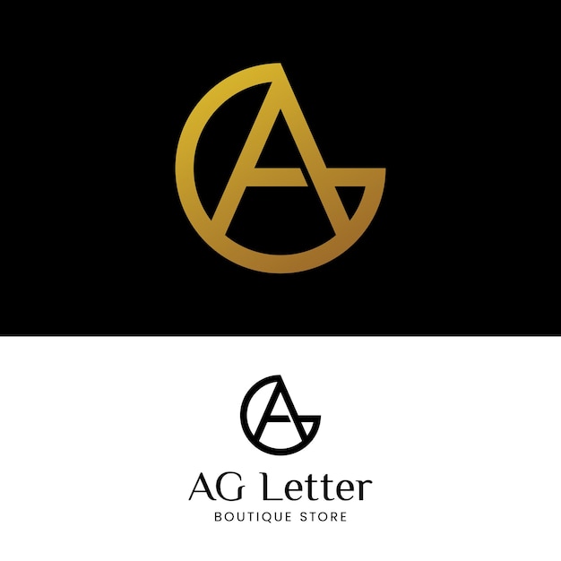 Letter Monogram A G AG GA in Simple Luxury Logo