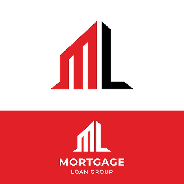 Letter Monogram M L ML LM in Simple Modern Logo