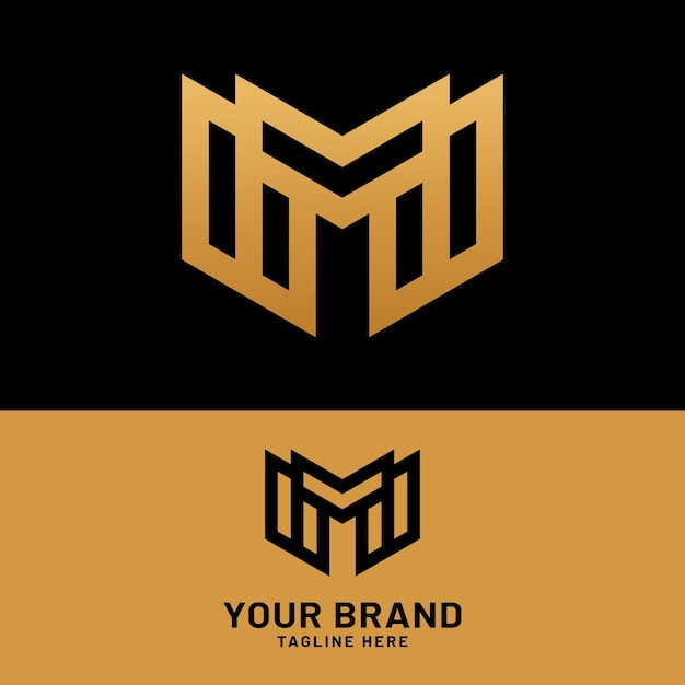 Letter Monogram M MM in Simple Luxury Logo