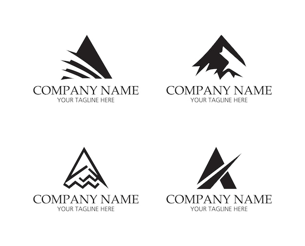 Letter a mountain logo design template concept Simple Minimalist Mountain Logo Design Vector