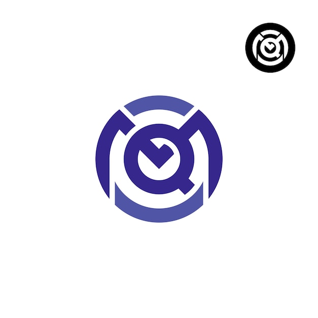 Letter MQ QM Circle Vet logo-ontwerp
