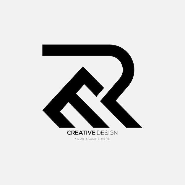 Letter Mr of Rm creatieve unieke vormen alfabet moderne typografie monogram logo