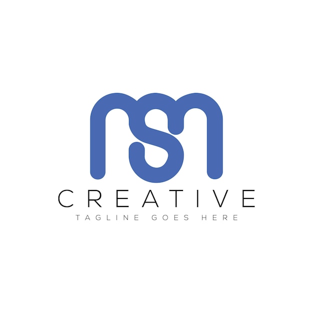 letter ms logo design template vector illustration