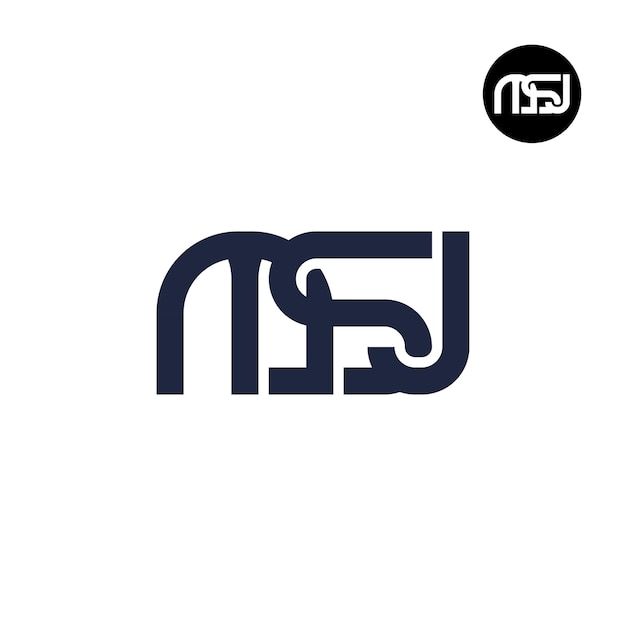 Vettore design del logo della lettera msj monogram