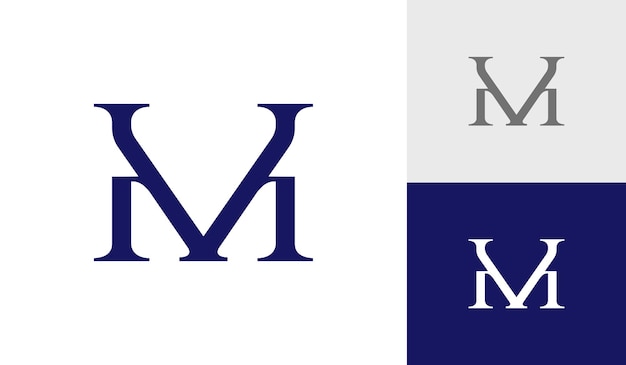 Letter mv initial monogram logo design