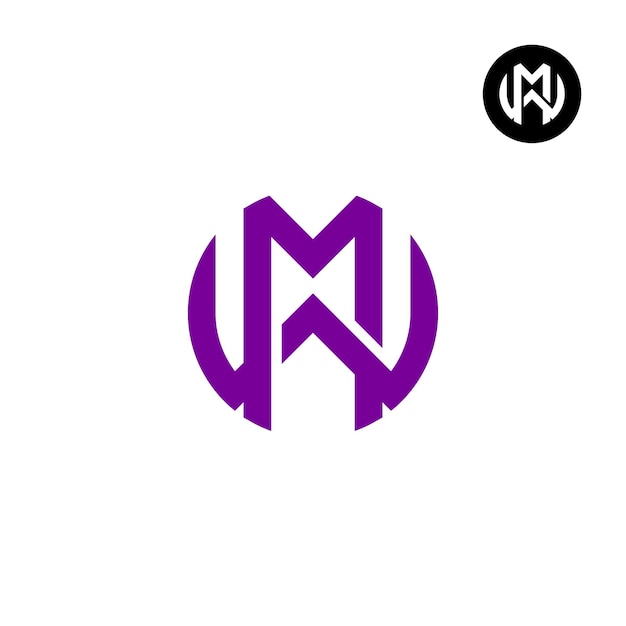 Letter MW WM Circle Bold logo design