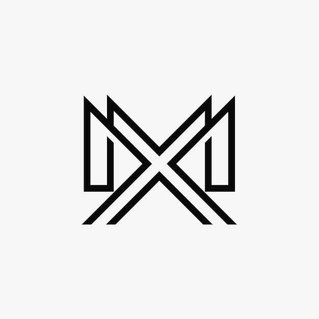 Буква mx или xm шаблон логотипа монограммы