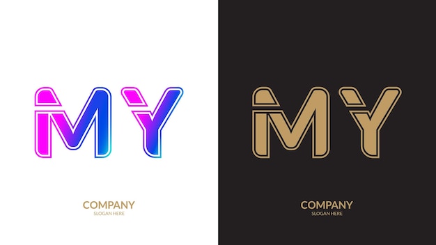 Letter MY logo design vector template