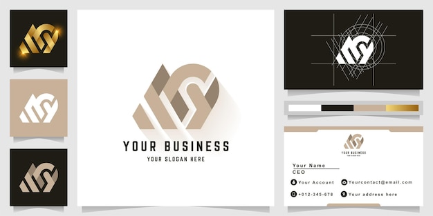 Letter MY or SCY monogram logo with business card design