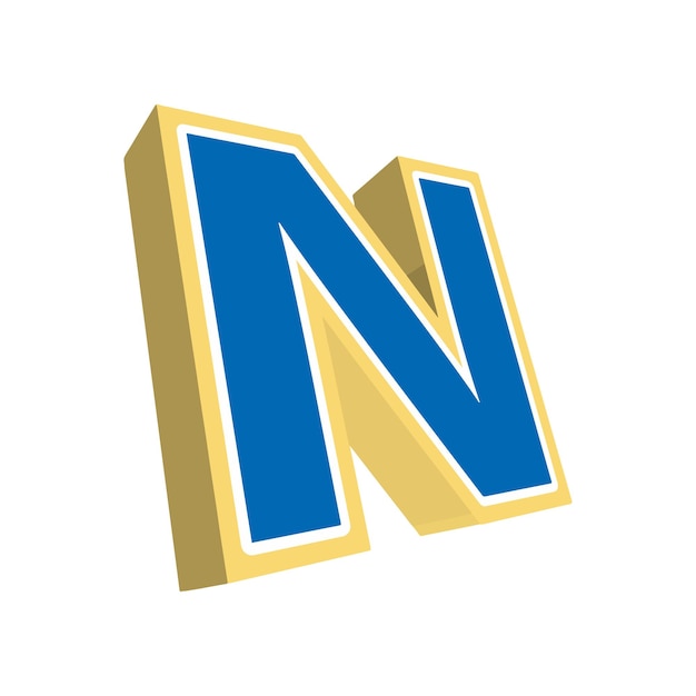 Letter N 3D design vector