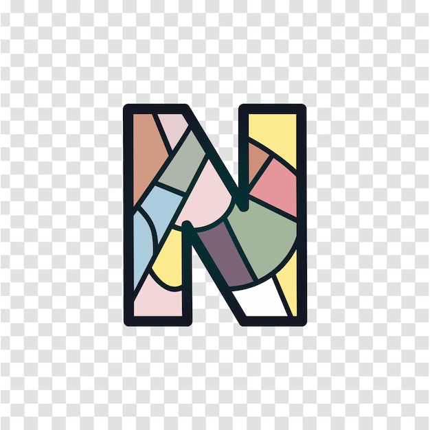 Vector letter n abstract kleurrijk geometrisch logo