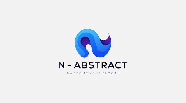 Vector letter n abstract simple symbol logon design vector