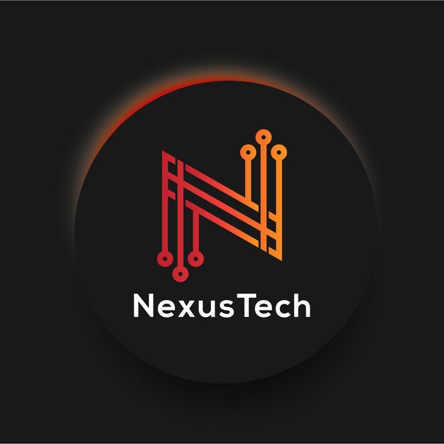 Letter N alphabet tech logo icon design