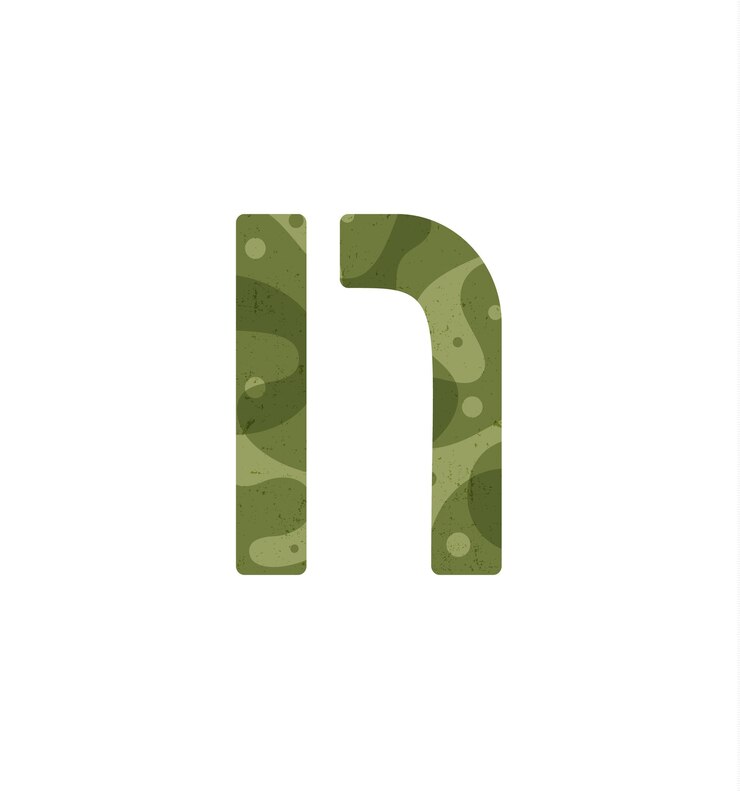 Vector 字母 n 軍隊字母 軍事字體元素