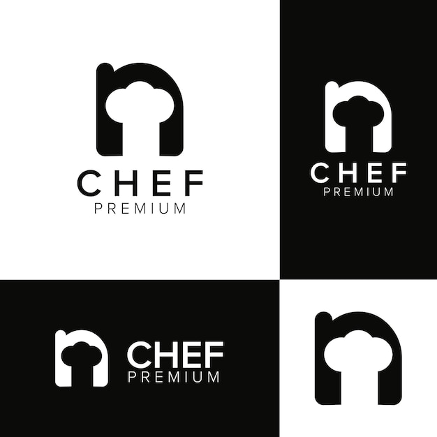 Letter N chef logo icon vector template