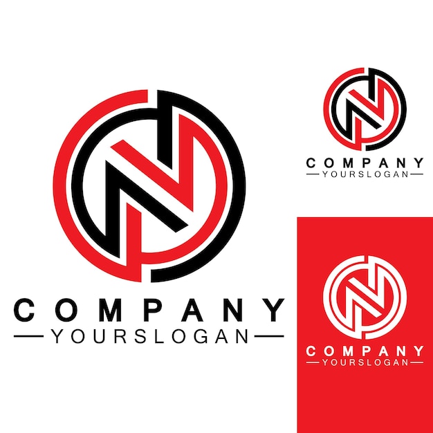 Letter n cirkel concept logo vector ontwerpsjabloon