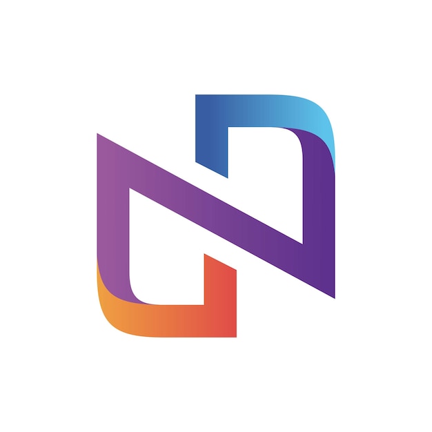 Letter n colorful logo vector