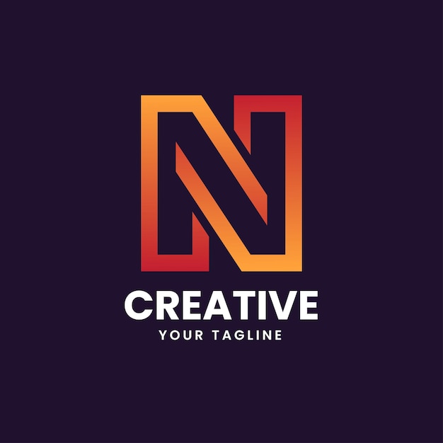 Letter n creatief logo-ontwerp