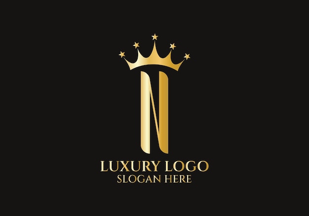 Letter N Crown Logo For Elegant and Luxury Symbol