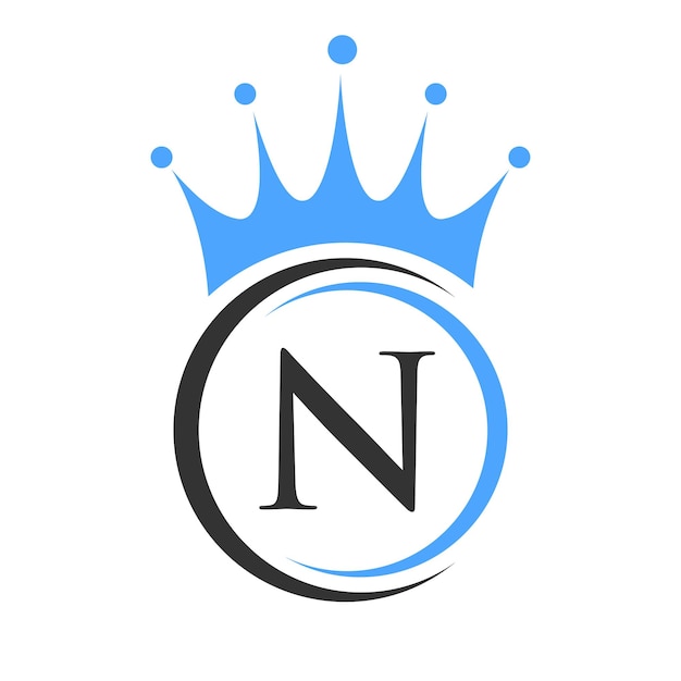 Letter N Crown Logo Template Royal Crown Logotype Luxe teken voor schoonheid Mode Ster Elegant symbool