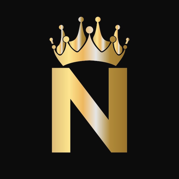 Letter N Crown Logo Template Royal Crown Logotype Luxury Sign for Beauty Fashion Star Elegant Symbol