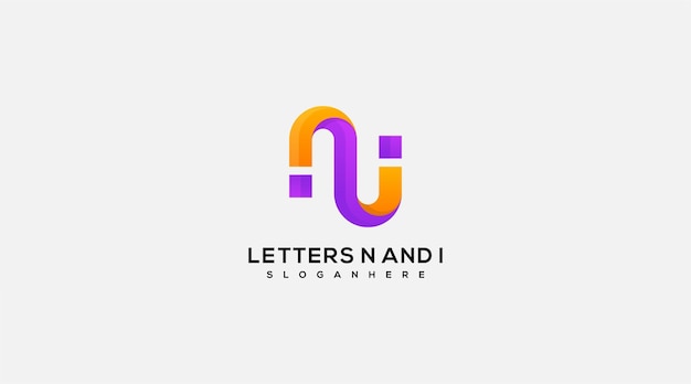 Letter N en I logo ontwerp vector illustratie