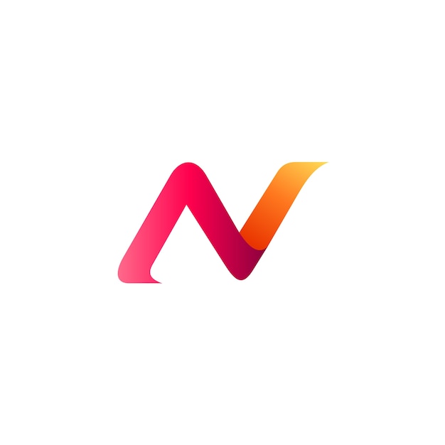 Vector letter n en letter v-logo