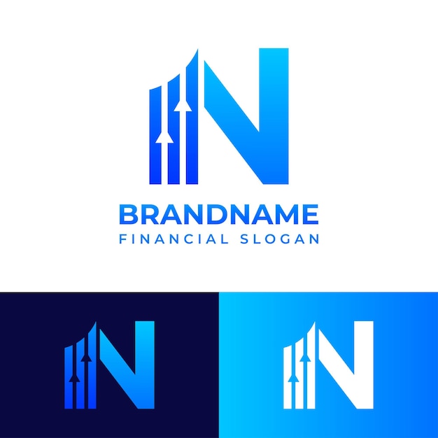 Letter N Financial Chart Logo suitable for any business related to Financial with N initials