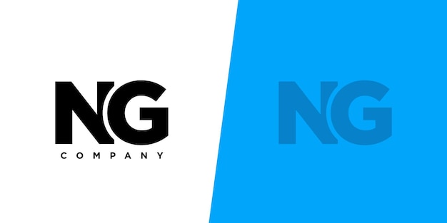 NとGNGのロゴデザインのテンプレート 最小限のモノグラムのイニシャルベースのロゴタイプ